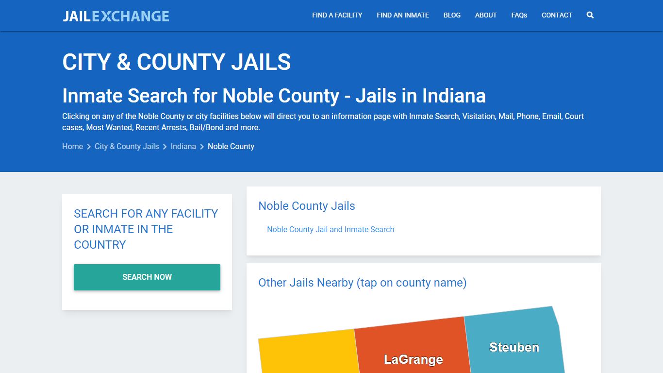 Inmate Search for Noble County | Jails in Indiana - Jail Exchange